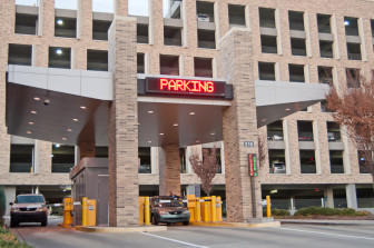 The Wake County parking deck off McDowell Street. 