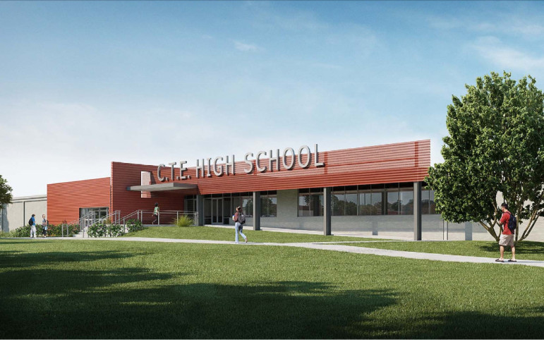 A rendering of how the new Career and Technical Education High School might look. 