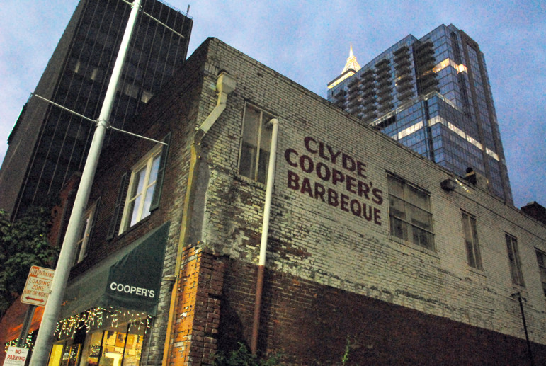 Evening falls over the old Cooper's building.