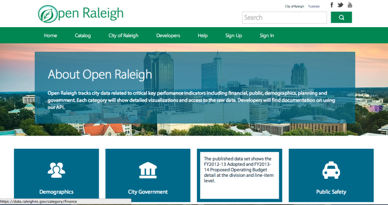 A look at the new Open Raleigh website. 