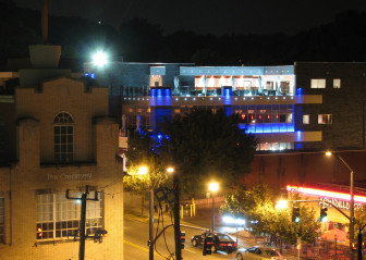 A view of Solas and The Creamery building on Glenwood South in downtown Raleigh. 