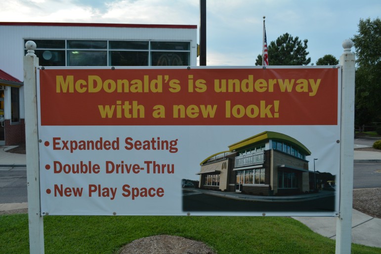 A sign that hung in front of a McDonald's next to Crabtree Valley Mall