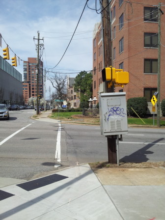 Graffiti, seen here on a utility box on West Jones Street, is a frequent source of SeeClickFix complaints