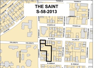 The developers for The Saint own an interestingly-shaped parcel of land off St. Mary's