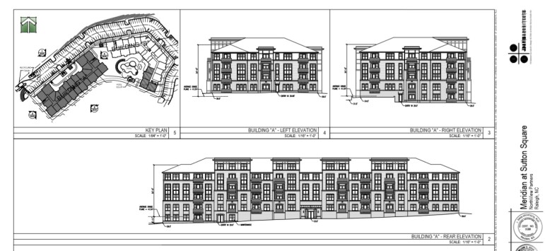 Site plans for the Meridian Apartment Complex