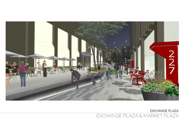 A rendering of the future of Exchange Plaza