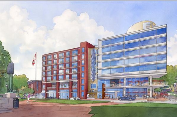 A rendering of the Aloft Hotel