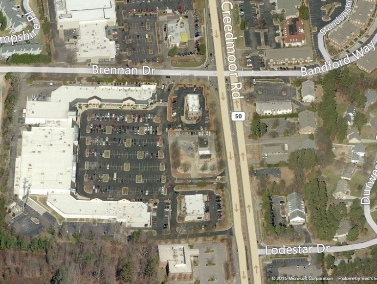 The area on the left side of the map near the shopping center may soon house offices and residential units