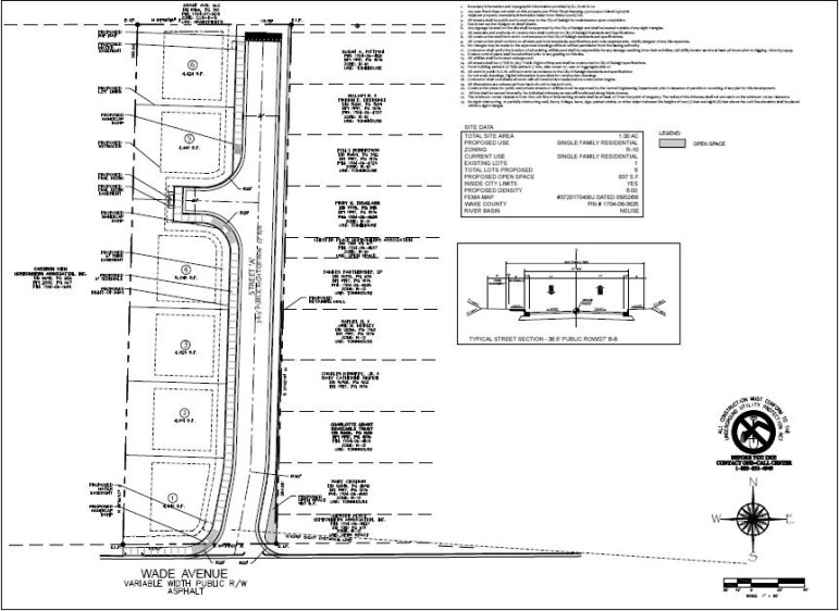 The site plan drawings for 2322 Wade Avenue