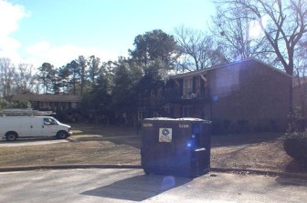 The former apartments at 200 East Six Forks