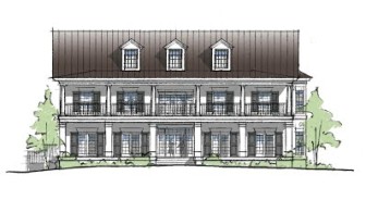 A rendering of the new Delta Gamma sorority house