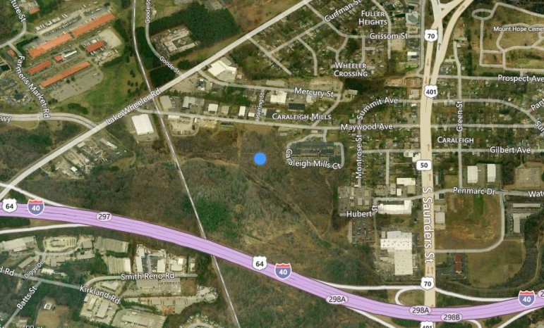 Caraleigh Commons would be built in the area where the blue dot is