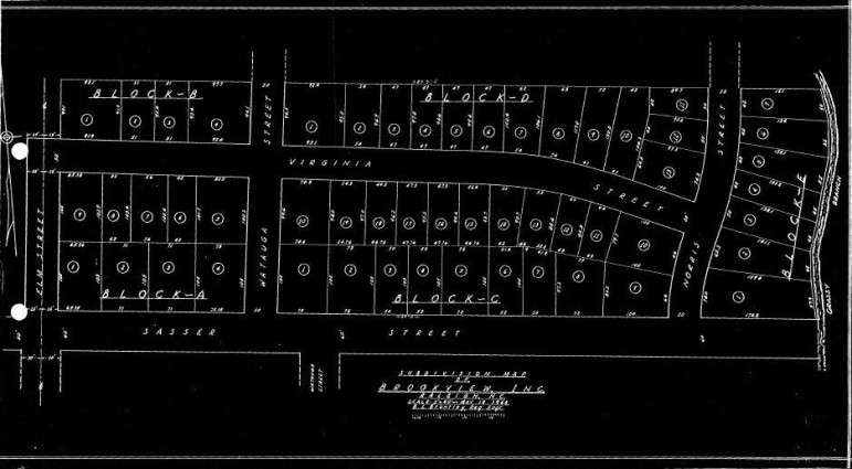 Original site plans for the Brookview development, circa 1947