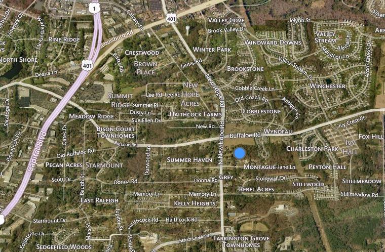 The area marked by the blue dot has been the source of much rezoning discussion