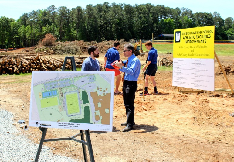 The groundbreaking for the new stadium at Athens Drive was held in May