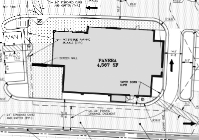 Site plan drawings for the new Panera Bread