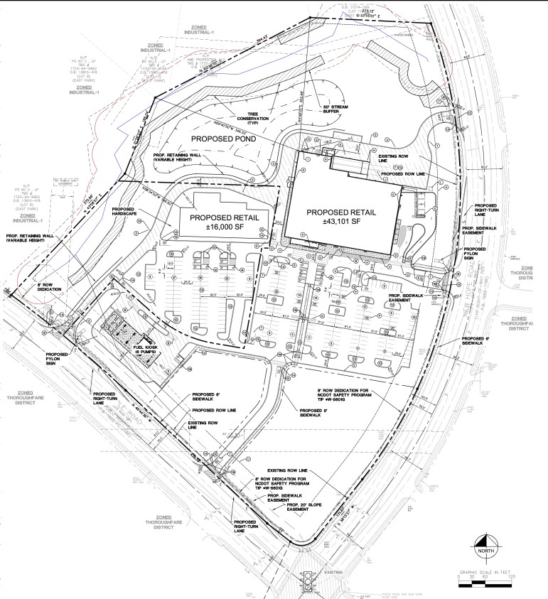 Site plan drawings for the new shopping center