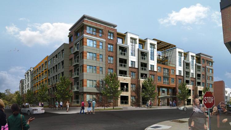 An early rendering of the new apartment complex