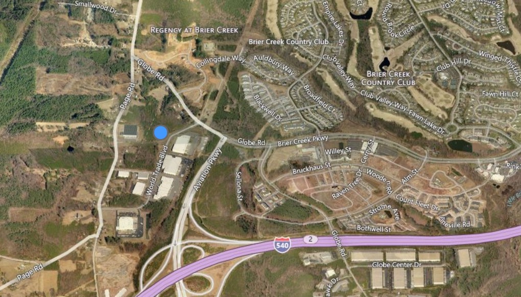 The blue dot indicates the site of the new Triangle Springs psychiatric hospital