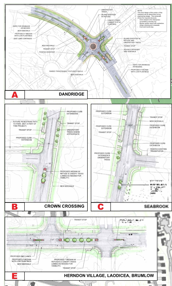 A number of options for calming traffic on Cross Link Road are available