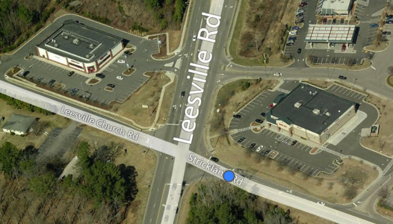 All three major US drug chains are found at this north Raleigh intersection