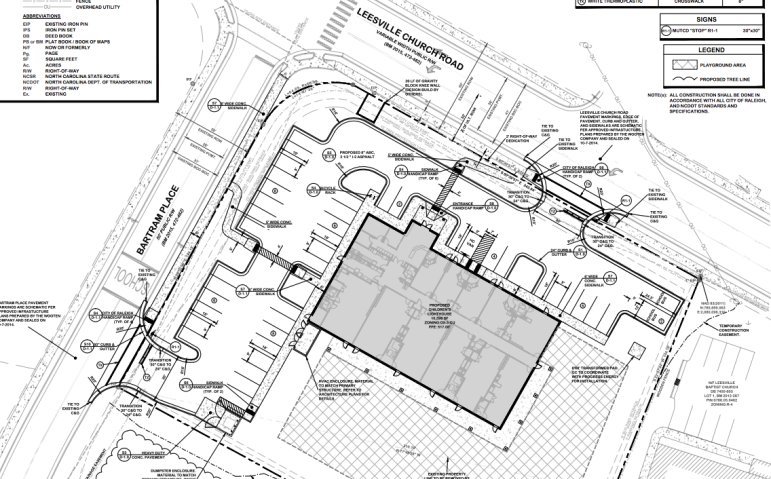 Site plan drawings for the new children's learning center