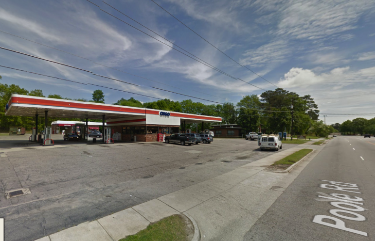 The existing Citgo gas station on Poole Road