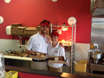 Franchisee owners Kelly and Bradon inside their Cary shop