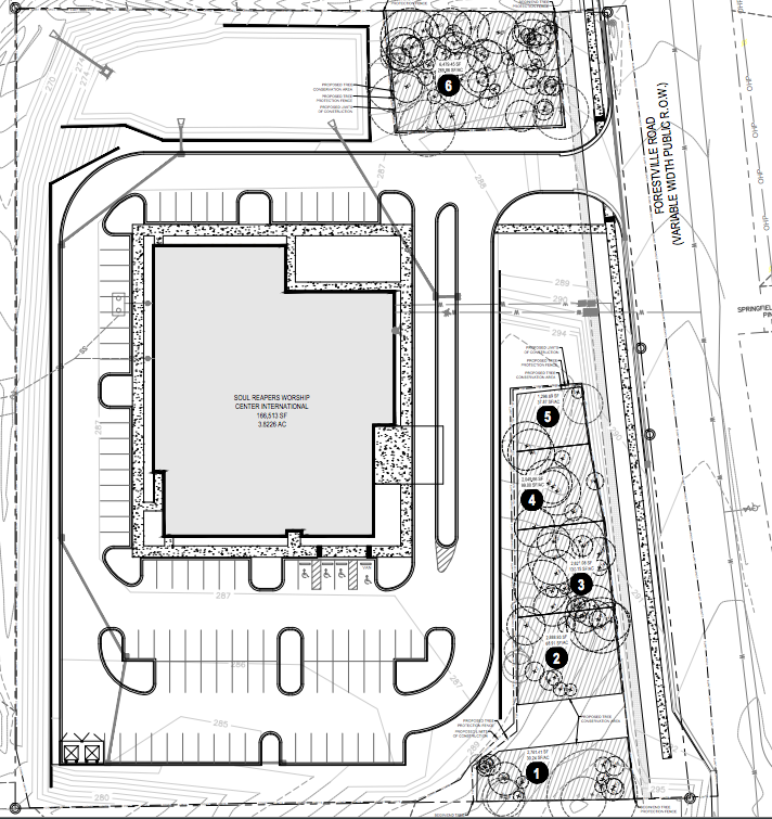 Site plan drawings for the Soul Reapers Worship Center