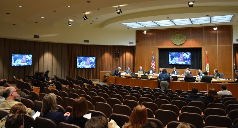 The new screens on display in Council chambers