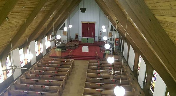 An interior shot of the modern-day St. Ambrose Church