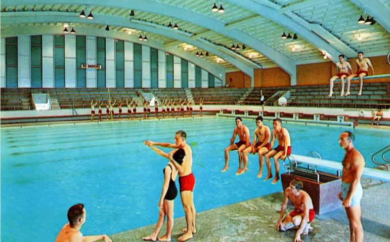 A postcard of the natatorium