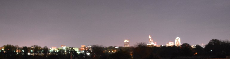 Raleigh at night as seen from Dix Park
