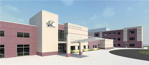A rendering of the new Rogers Lane Elementary school