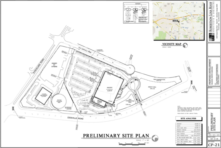 A site plan drawing for the site