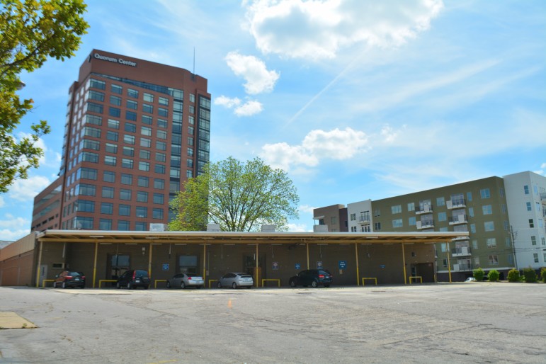 The former Greyhound station in downtown Raleigh. The Link Apartments can be seen on the right.