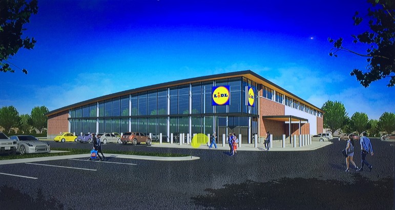 A rendering of the new Lidl Store