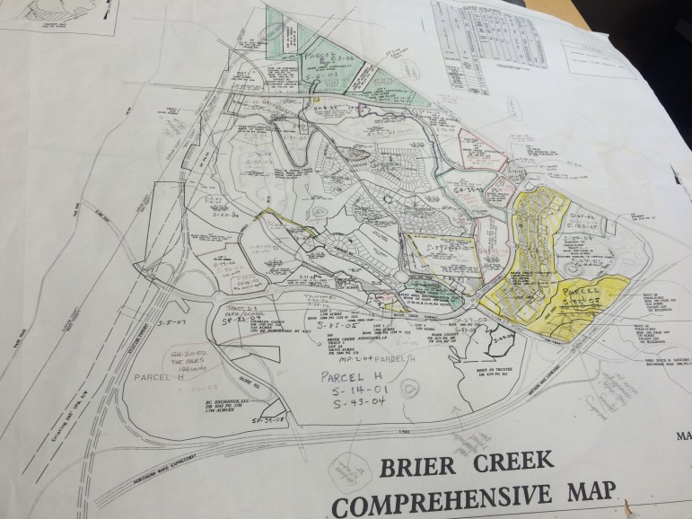 A map of the plans for Brier Creek