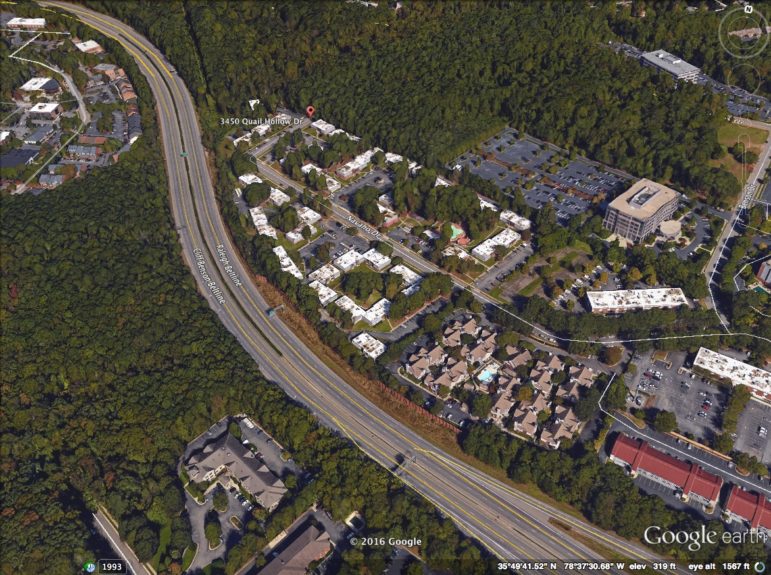 That wooded lot in upper right corner is where the development would go
