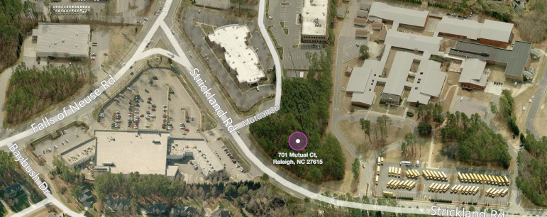 The purple dot is roughly where the bank will be located. 