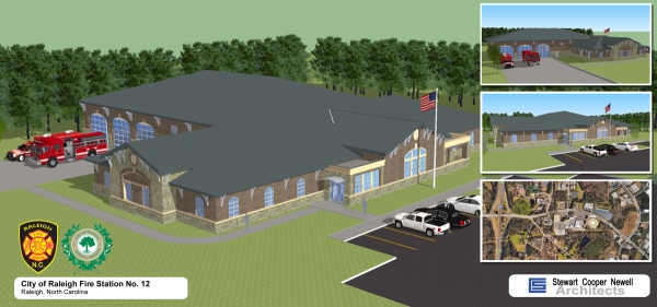 A rendering of Fire Station No. 12