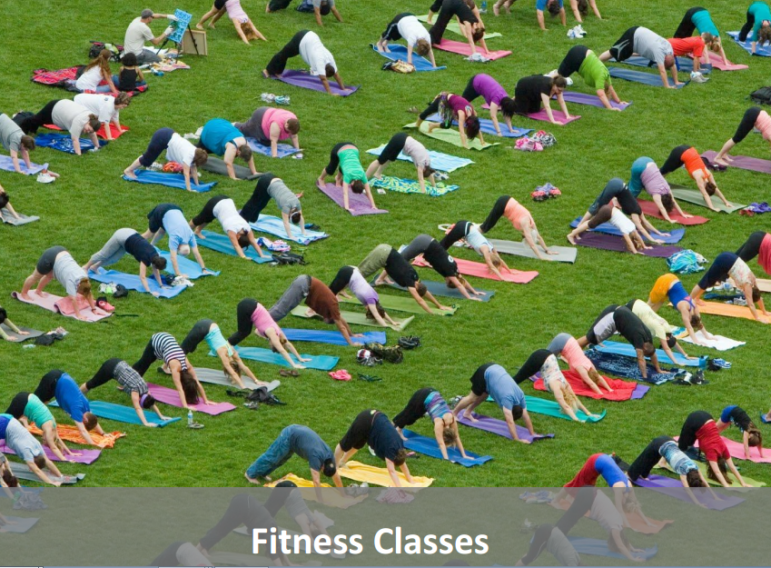 Fitness Classes are one of the many communal activities available at Dix Park