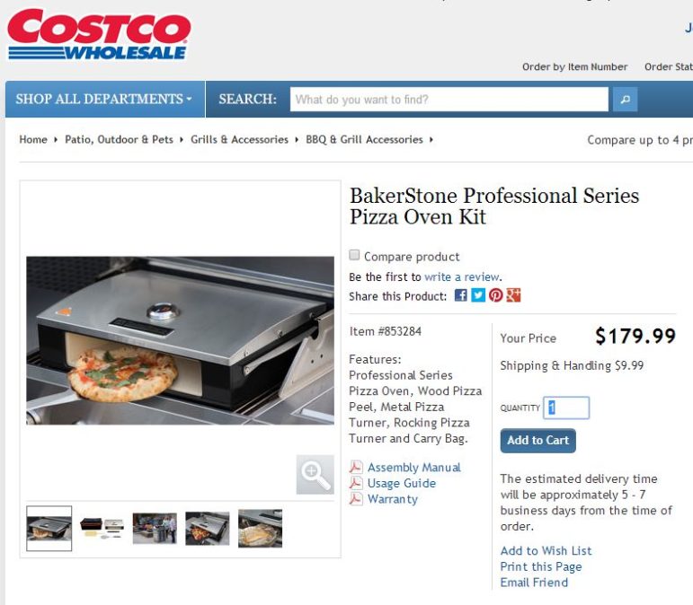 Costco already sells pizza ovens; soon, they will have one of their own