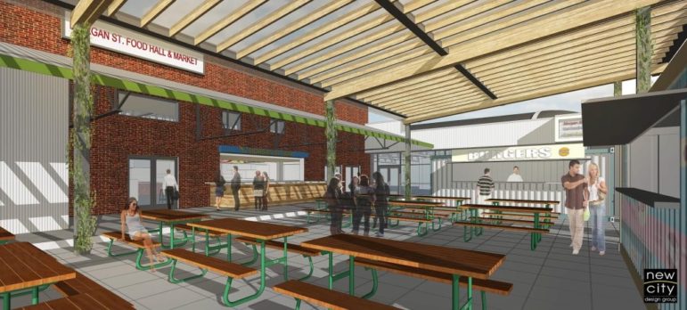A rendering of the Morgan Street Food Hall