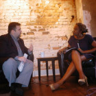 Host Yolanda McGill grills Wake County School Board Vice Chair John Tedesco during the Record's live election coverage. (Photo: Hide Terada)